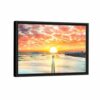 romantic beach sunset framed canvas black frame