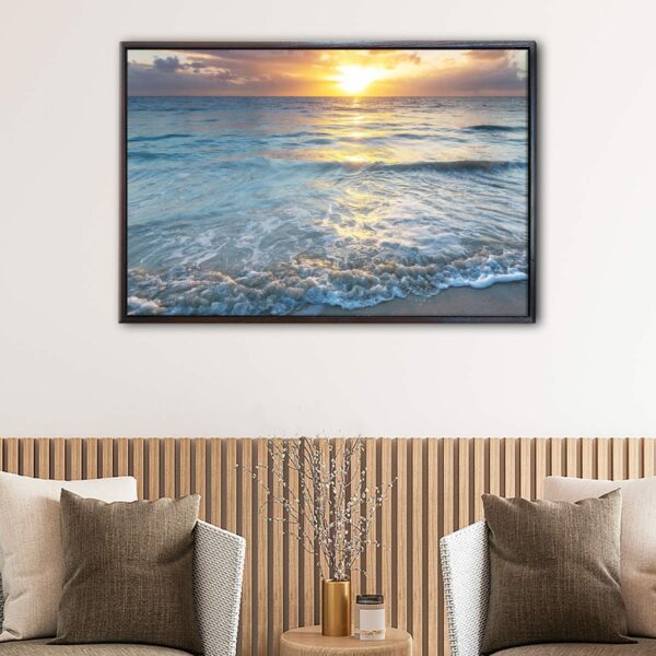 serenity beach floating frame canvas