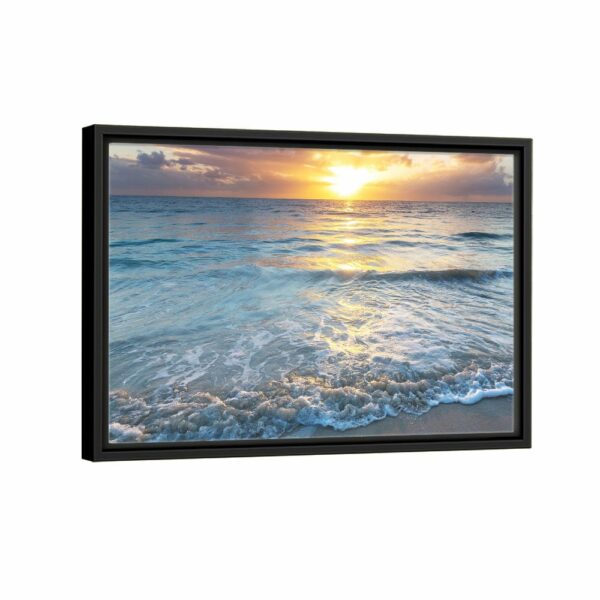 serenity beach framed canvas black frame