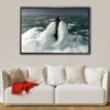 submerged lighthouse floating frame canvas