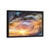 sun in wave framed canvas black frame