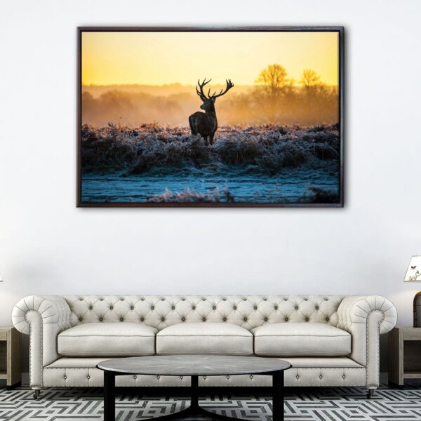 wild deer floating frame canvas