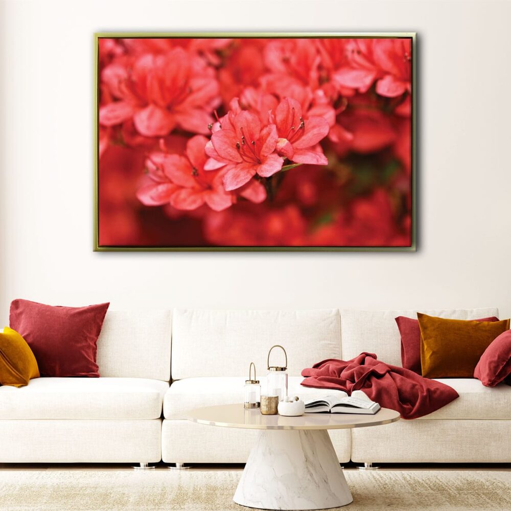 1 panels red flowers canvas art