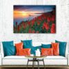 1 panels red flowers field canvas art