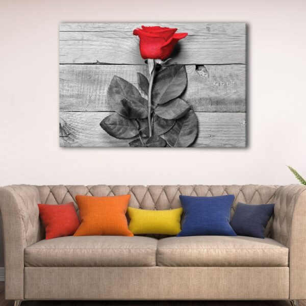 1 panels red rose canvas art