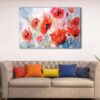 1 panels watercolor red flowers canvas art