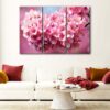 3 panels romantic flowers canvas art