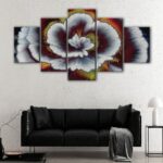 5 panels abstract flower canvas art