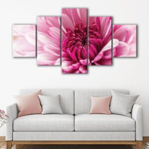 5 panels blooming dahlia flower canvas art
