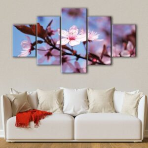5 panels cherry blossom flower canvas art