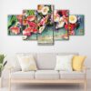 5 panels flowers bucket canvas art