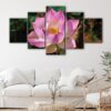 5 panels lotus flower canvas art