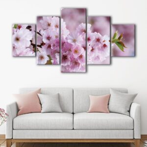 5 panels spring blossom flower canvas art