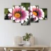 5 panels wet flowers canvas art