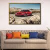 tableau bmw m4 rouge avec cadre flottant