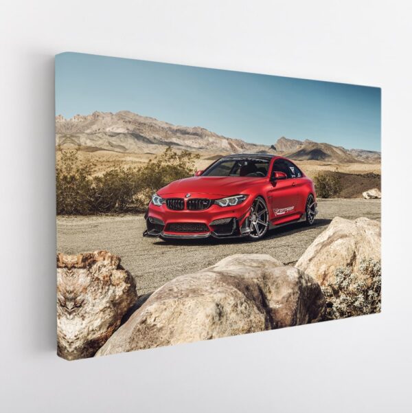  tableau sur toile imprimée bmw m4 rouge