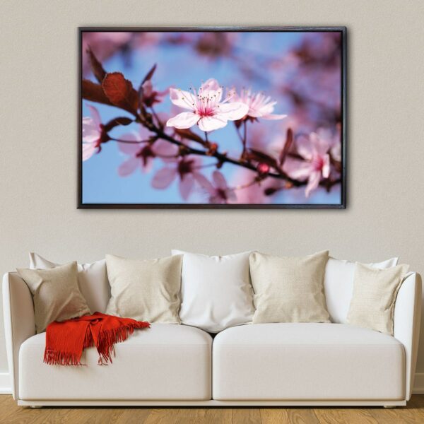 cherry blossom flower floating frame canvas