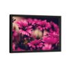 deep pink flowers framed canvas black frame