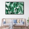 green leaves floating frame canvas