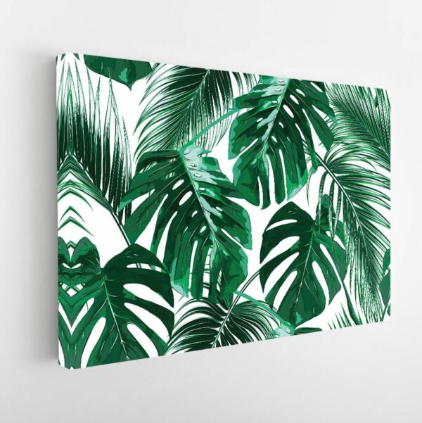 green leaves stretched canvas