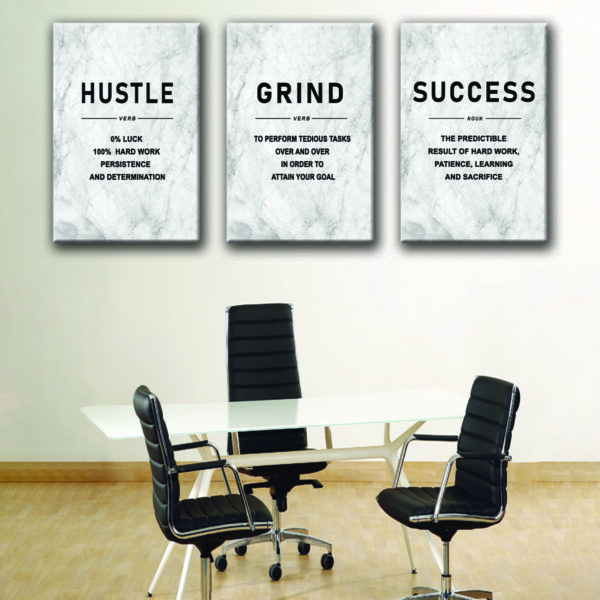 hustle grind success canvas