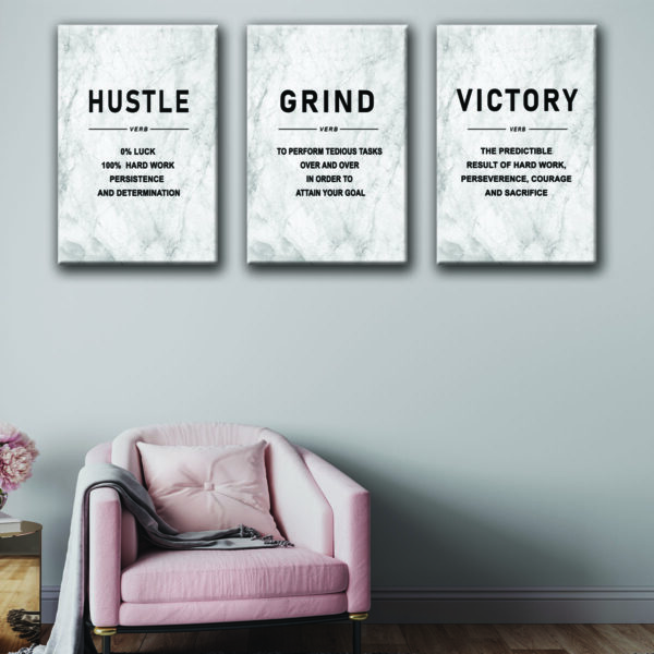 hustle grind victory canvas