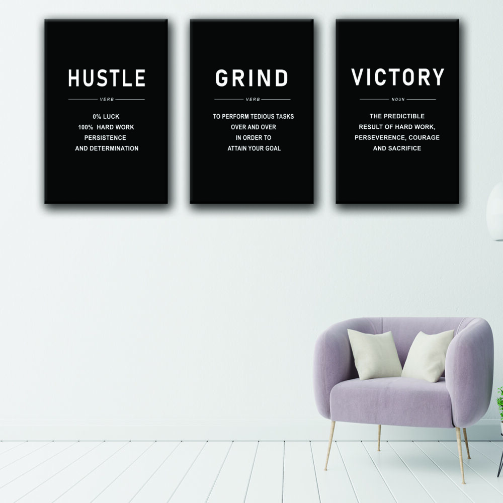 hustle inspiration canvas set