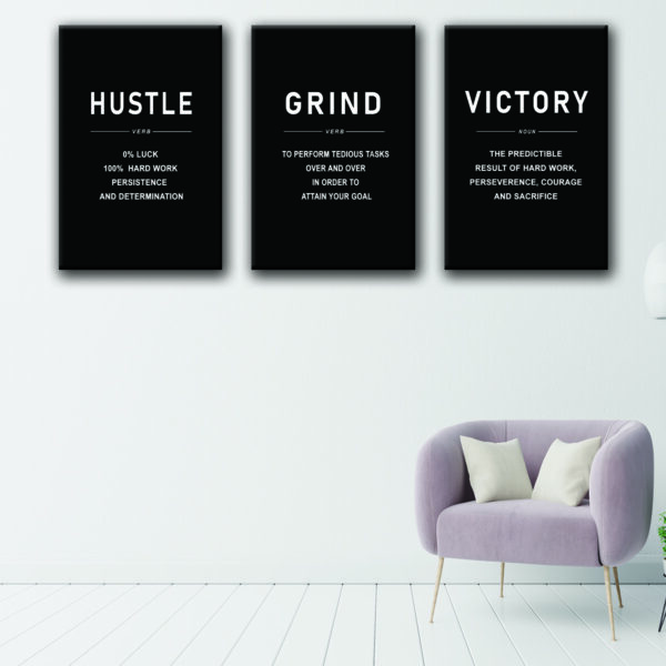 hustle inspiration canvas set