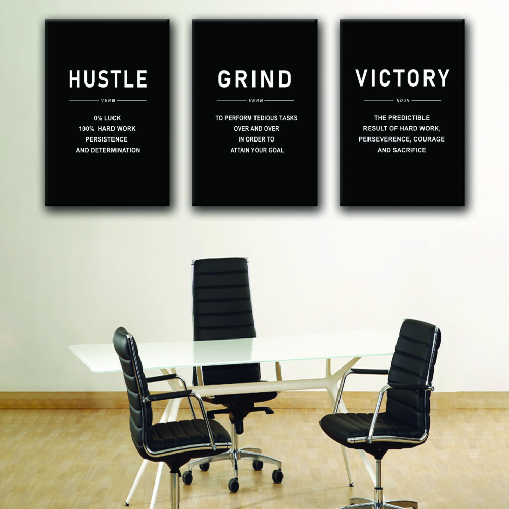 hustle motivational wall art