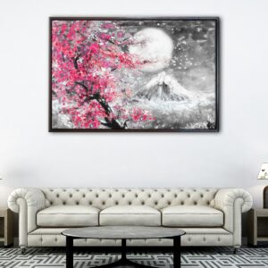 japanese cherry blossom floating frame canvas
