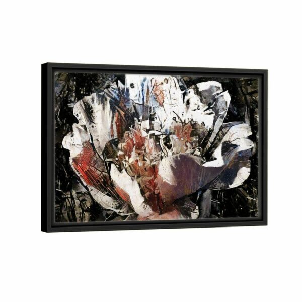 peony abstract framed canvas black frame