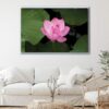 pink lotus floating frame canvas