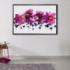 pink watercolor flowers floating frame canvas