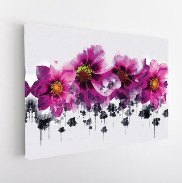 pink watercolor flowers stretched canvas