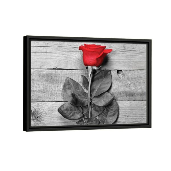 red rose framed canvas black frame