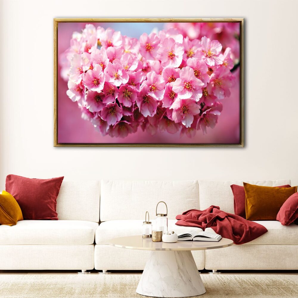 romantic flowers floating frame canvas