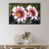 wet flowers floating frame canvas