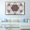 white flower fractal floating frame canvas