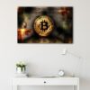 1 panels bitcoin burning dollar canvas art