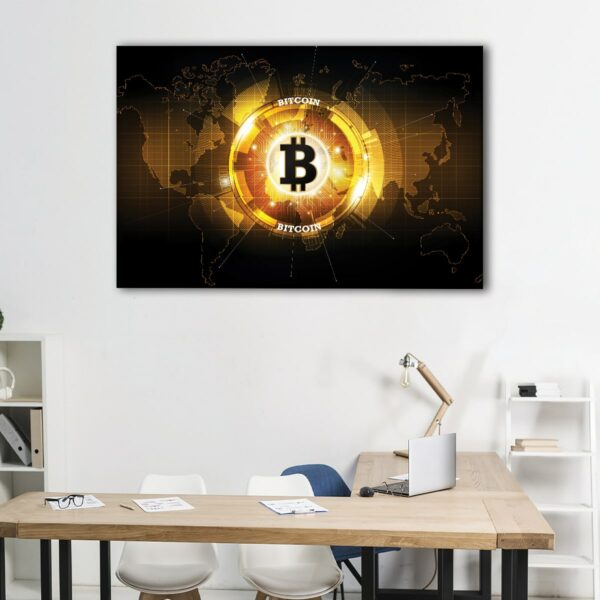 1 panels bitcoin world canvas art