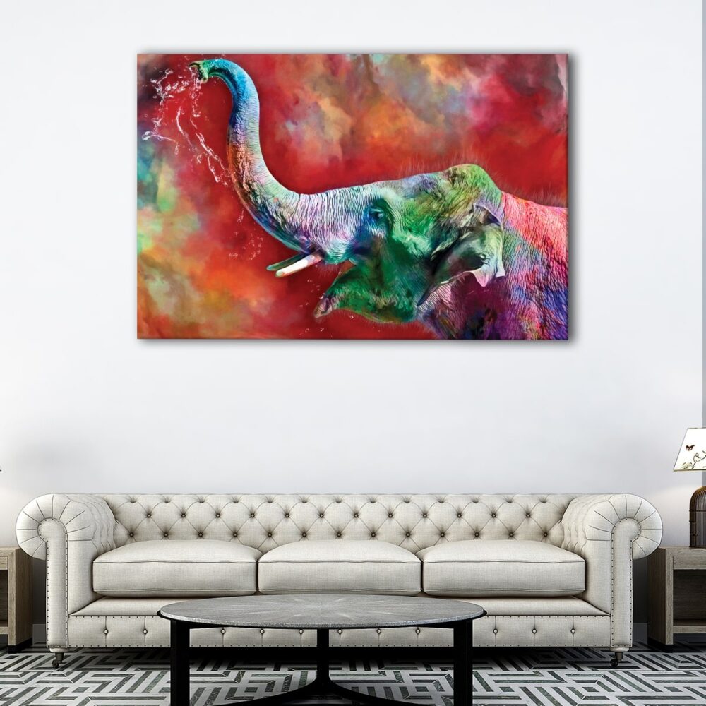 1 panels elephant in colors canvas art