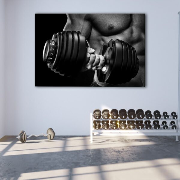 1 panels weightlifting in gym canvas art