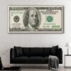 benjamin franklin 100 dollar bill canvas