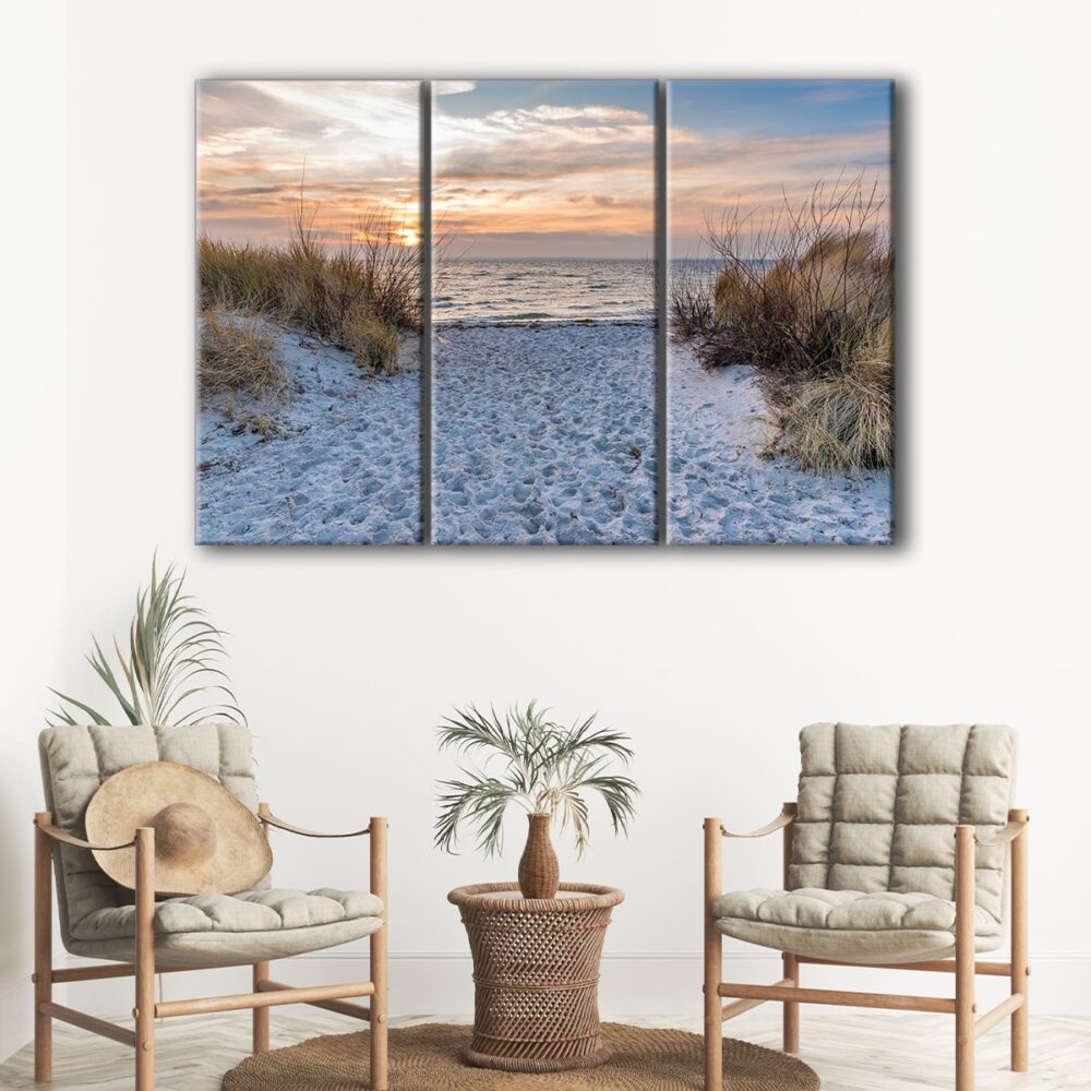 3 panels baltic sea beach canvas art