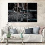 3 panels weightlifting motivation canvas art