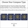 Blue Gold push pin usa map compass personalization