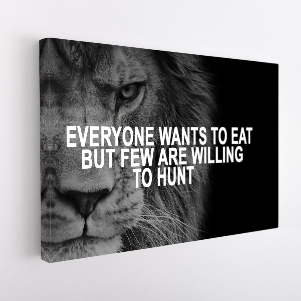 Lion face quote stretched canvas