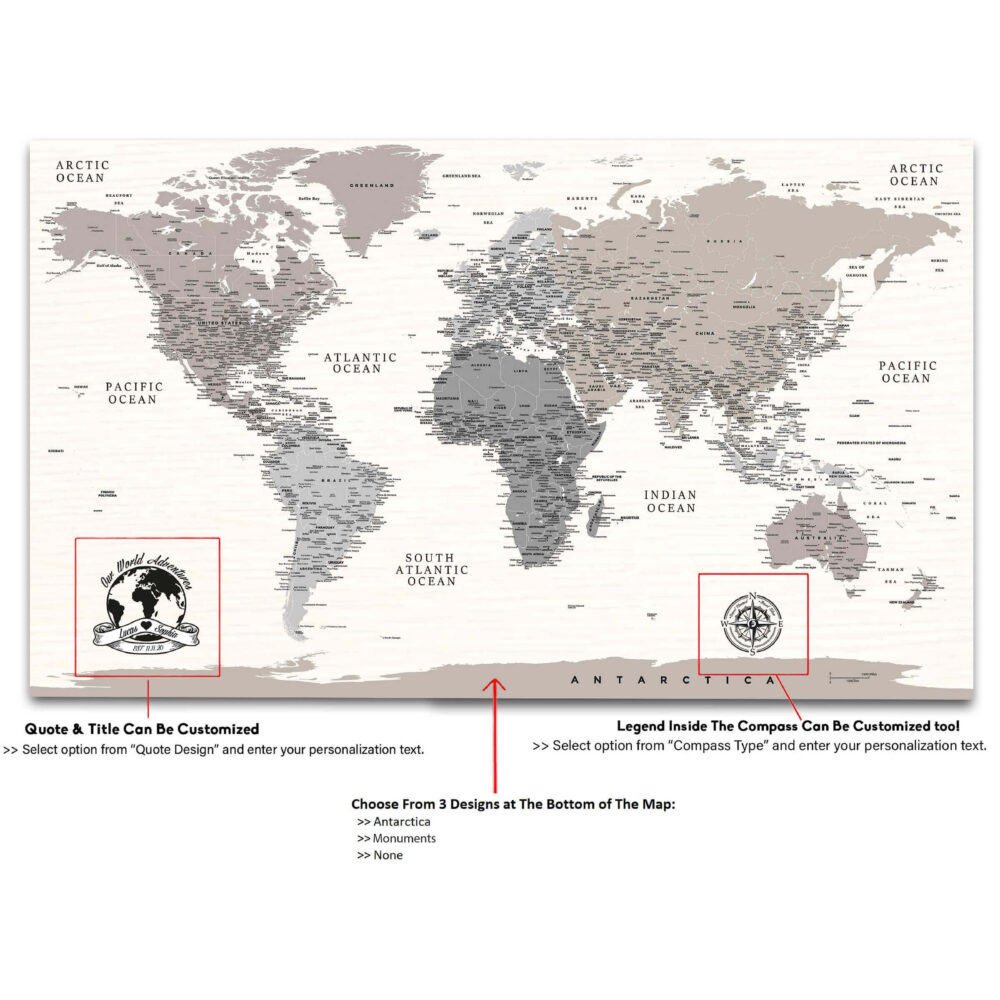 Monuments world map detailed