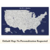 Navy Blue push pin usa map no quote