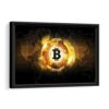 bitcoin world framed canvas black frame